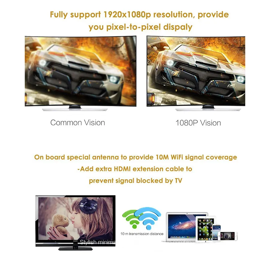 WiFi Anycast M9 Plus Wireless HDMI (μαύρο)