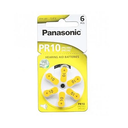 Μπαταρίες Ακουστικών Panasonic PR10 PR536 PR230L 6 Τεμάχια