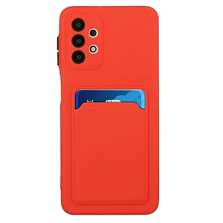 Θήκη για Samsung A02s Back Cover με Υποδοχή Κάρτας (κόκκινο)