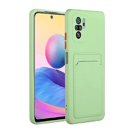 Θήκη Xiaomi Redmi Note 10/Note 10S Back Cover με Υποδοχή Κάρτας (light πράσινο)