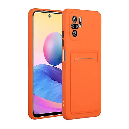 Θήκη για Xiaomi Redmi Note 10 Pro/Note 10 Pro Max Back Cover με Υποδοχή Κάρτας (πορτοκαλί)