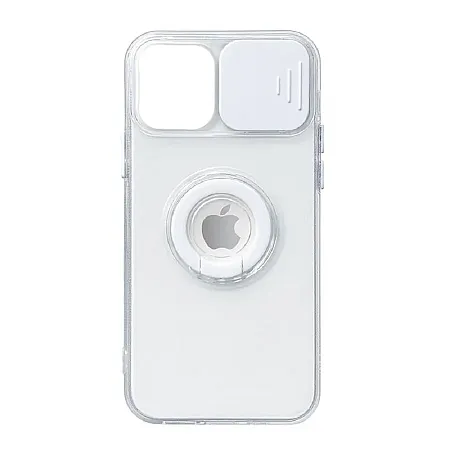 Θήκη για iPhone 11 Pro Max με Camera Cover και Ring Holder (άσπρο)