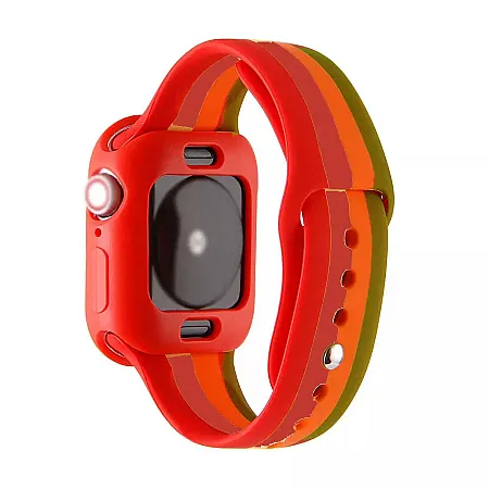 Λουράκι για Apple Watch 38/40mm Rainbow (κόκκινο-πορτοκαλί)