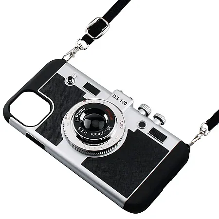 Θήκη για iPhone 12 3D Vintage Camera (μαύρο)