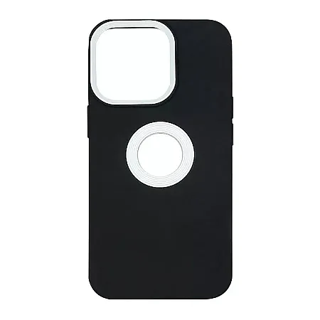 Θήκη για iPhone 14 Pro Max Σιλικόνης TPU Logo Hole (μαύρο)