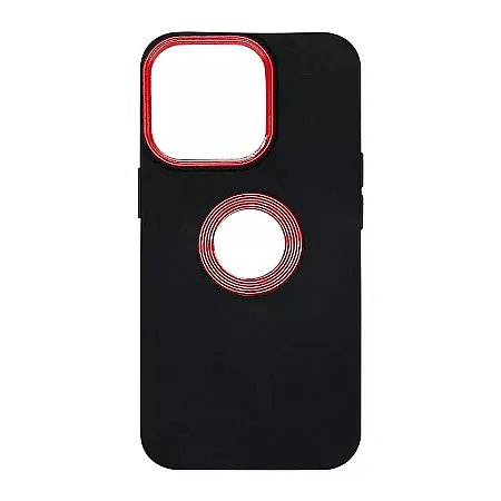 Θήκη για iPhone 14 Plus Σιλικόνης TPU Logo Hole (μαύρο-κόκκινο)