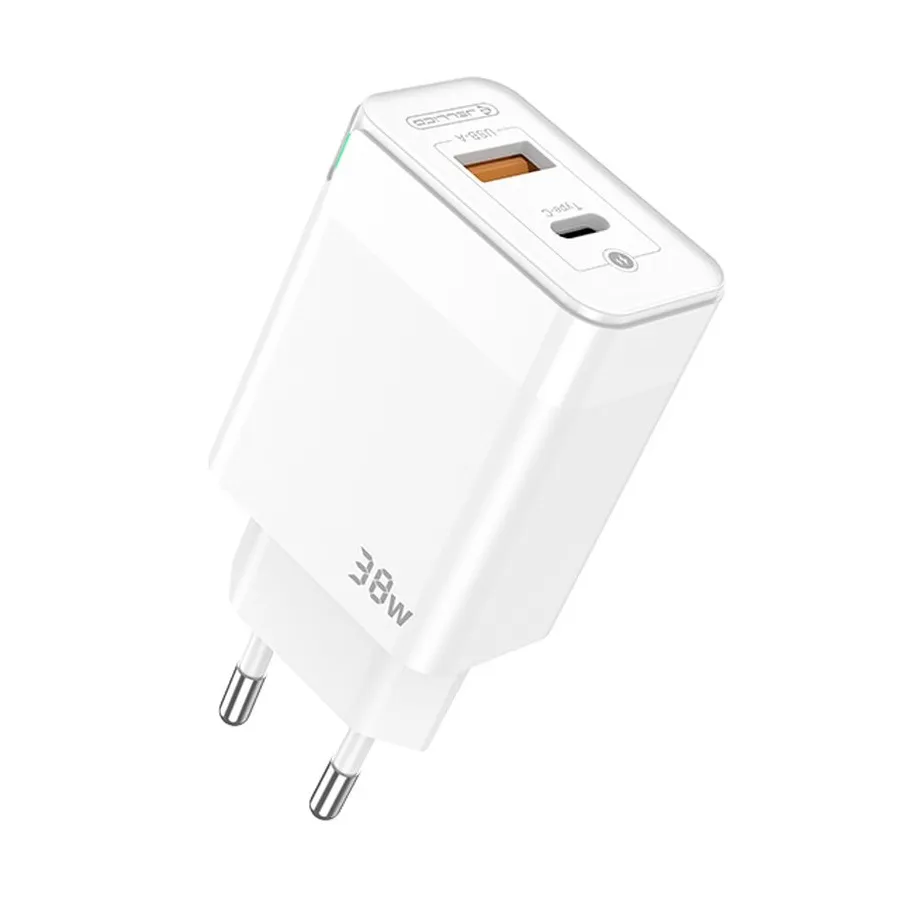 Φορτιστής Jellico C122 38W USB-A+C (άσπρο)