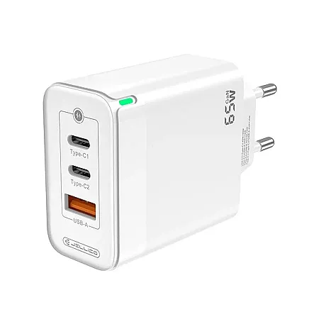 Φορτιστής Jellico C79 65W GaN USB-A 2x Type-C  (άσπρο)
