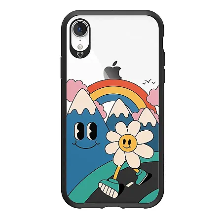 Θήκη για iPhone Xr Mobilfox Road to Happiness Full-Shock (μαύρο)