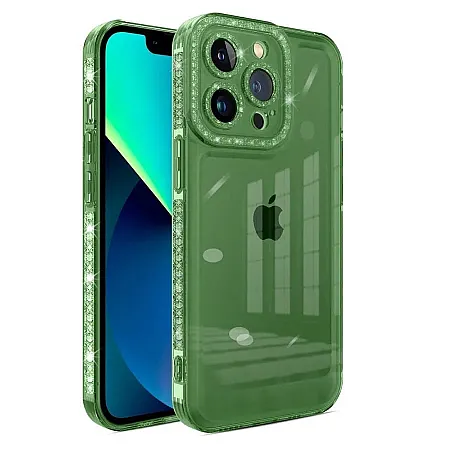 Θήκη για iPhone 12 Pro Max Diamond Bling Διάφανη (πράσινο)