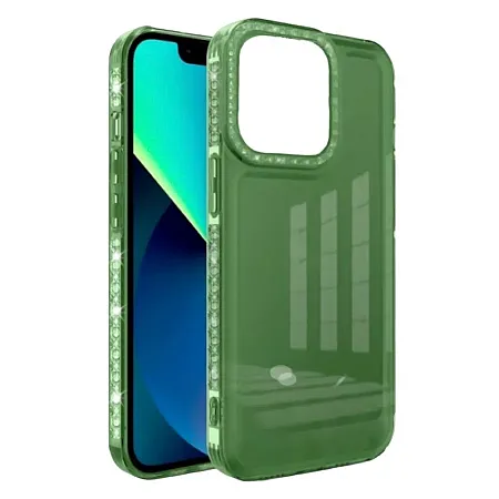 Θήκη για iPhone 14 Pro Diamond Bling Διάφανη (πράσινο)