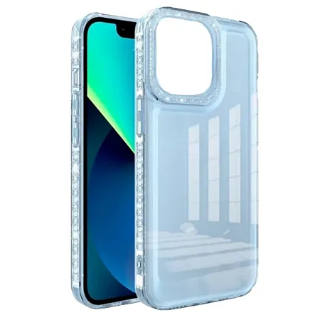Θήκη για iPhone 14 Plus Diamond Bling Διάφανη (μπλε)