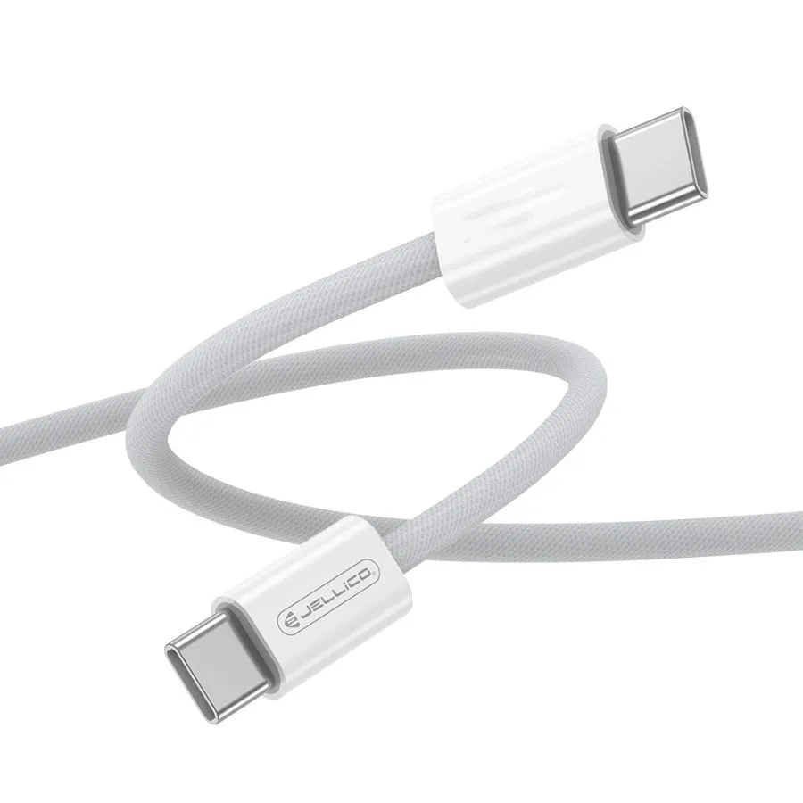Καλώδιο Φόρτισης/Δεδομένων JELLICO IP15 Type-C σε Type-C 60W (άσπρο)