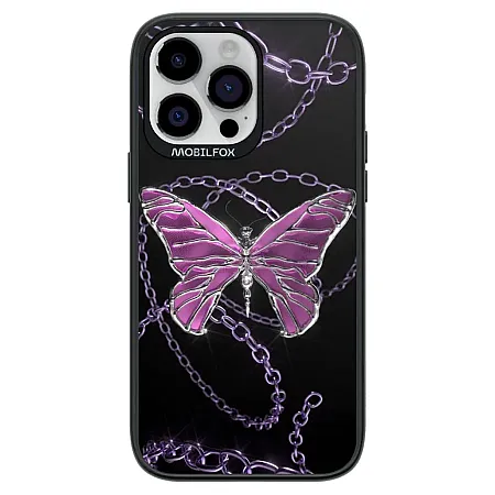 Θήκη για iPhone 14 Pro Mobilfox Butterfly Neclace Full-Shock  (μαύρο)