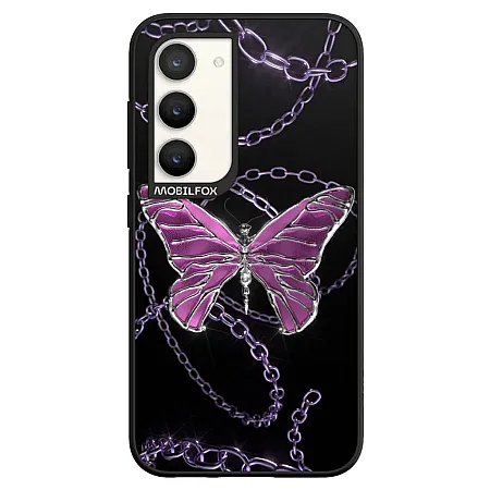 Θήκη για Samsung S23 Plus Mobilfox Butterfly Neclace Full-Shock  (μαύρο)