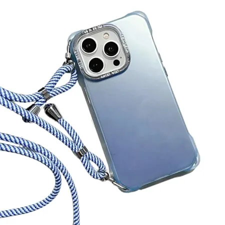 Θήκη για iPhone 15 Pro με Λουράκι Crossbody Frosted Case (μπλε)