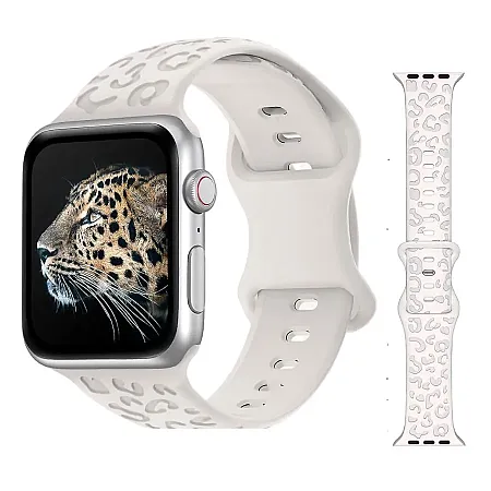 Λουράκι Σιλικόνης για Smartwatch 20mm Leopard Butterfly (άσπρο)