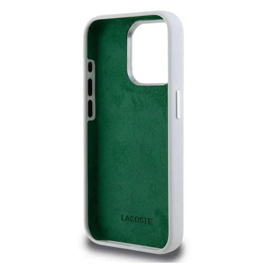Θήκη για iPhone 15 Pro Lacoste HC Silicone Stripes (LCHCP15LSLIH - άσπρο)