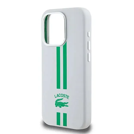 Θήκη για iPhone 15 Pro Lacoste HC Silicone Stripes (LCHCP15LSLIH - άσπρο)