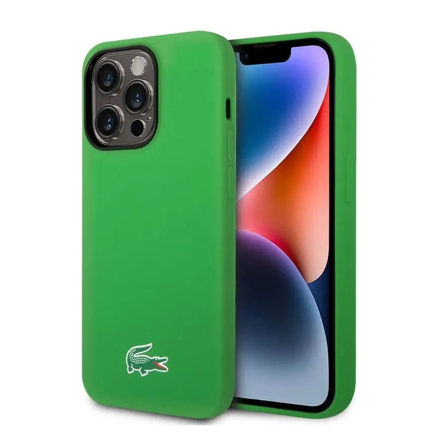 Θήκη για iPhone 15 Pro Lacoste HC Silicone Croc Logo Magsafe (LCHMP15LSLON - πράσινο)