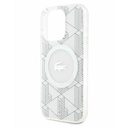 Θήκη για iPhone 15 Pro Max Lacoste HC Magsafe IML Monogram Silver Croc Logo (LCHMP15XUBSH - ιβουάρ)