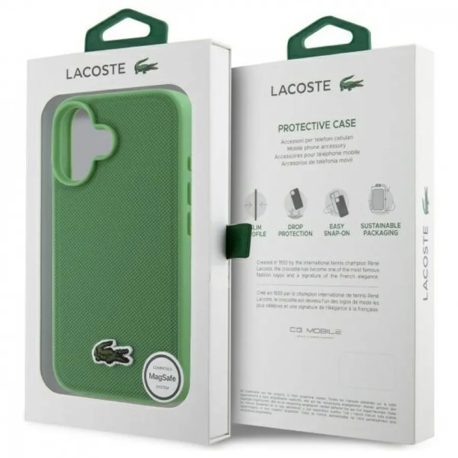 Θήκη για Iphone 16 Lacoste Woven Iconic Petit Pique Magsafe (Πράσινο-LCHMP16SPVCN)