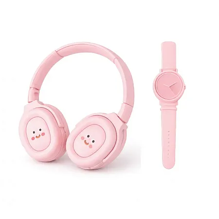 Σετ Δώρου για Παιδιά Combo Ακουστικά και Ρολόι (Ροζ)